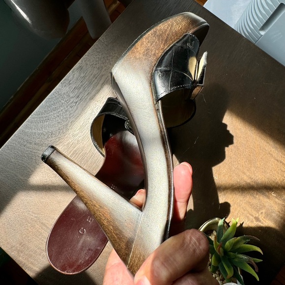 Vintage Celine black and brown heeled leather Mules - Picture 6 of 14